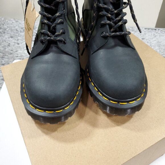 READ Dr. Martens Made In England Ventile Padded Panel Green Black UK Size 9 Doc - Picture 3 of 11